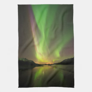 Mångfärgad aurora kökshandduk