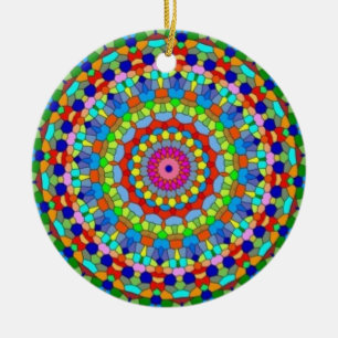 Mångfärgad målat glassKaleidoscopeprydnad Julgransprydnad Keramik