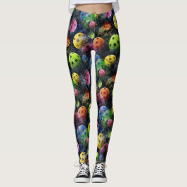 Mångfärgad Pickleballs damasker Leggings