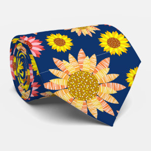 Mångfärgad solrosdesign slips
