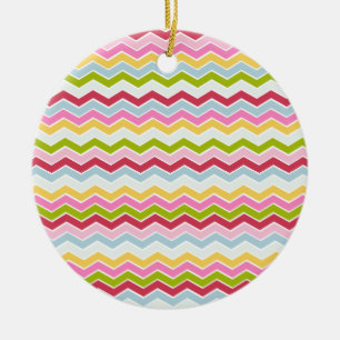 Mångfärgad sparresicksack julgransprydnad keramik