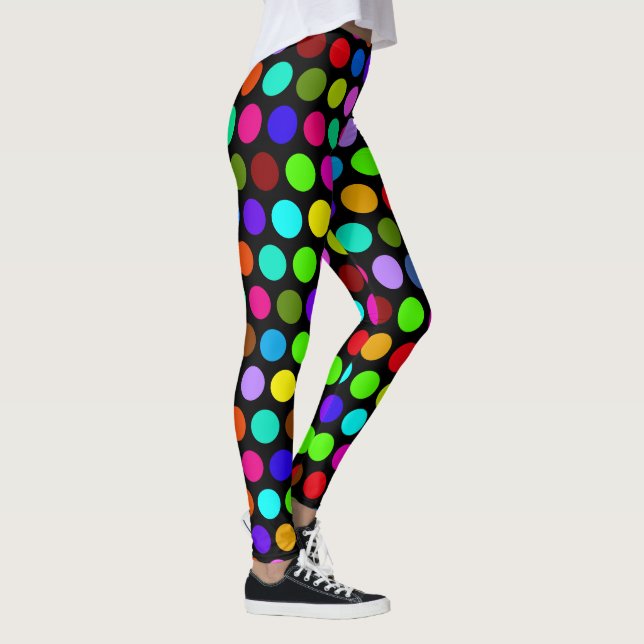 Mångfärgad stor polka dots leggings (Höger)