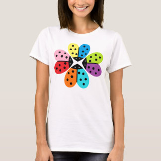 Mångfärgad Tshirt för hjärtaLadybuy blomma T-shirt