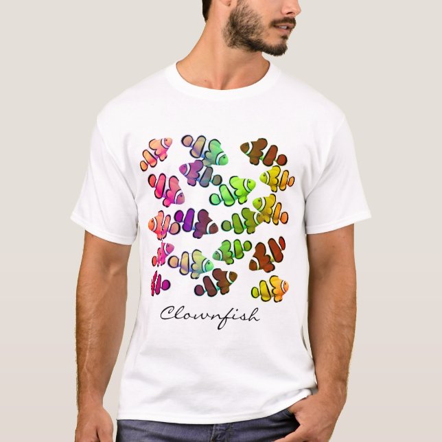 Mångfärgade Clownfish skolar T-tröja T Shirt (Framsida)