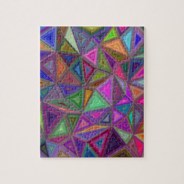 Mångfärgade kaotiska trianglar pussel (Vertikal)