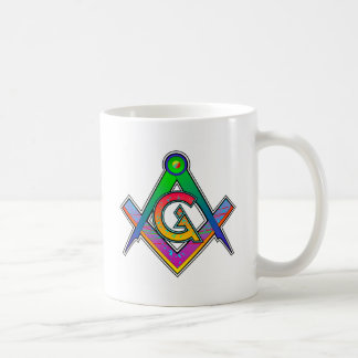 Mångfärgade Masonic kvadrerar & omringar Kaffemugg