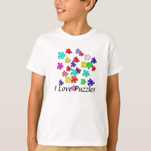 Mångfärgade pussel tee shirt