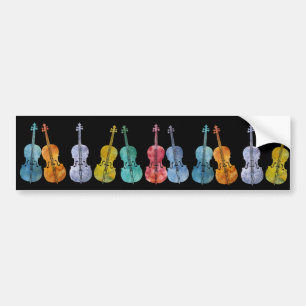 Mångfärgade violonceller bildekal