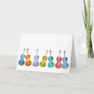 Mångfärgade violonceller kort