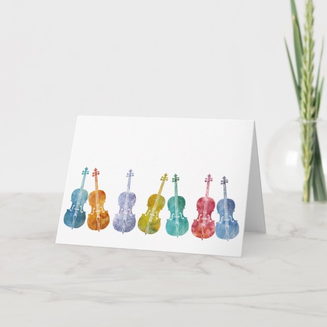 Mångfärgade violonceller kort (Framsida)