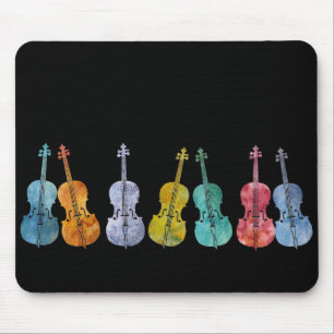 Mångfärgade violonceller musmatta