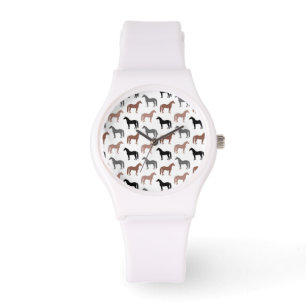 Mångfärgat hästmönster armbandsur