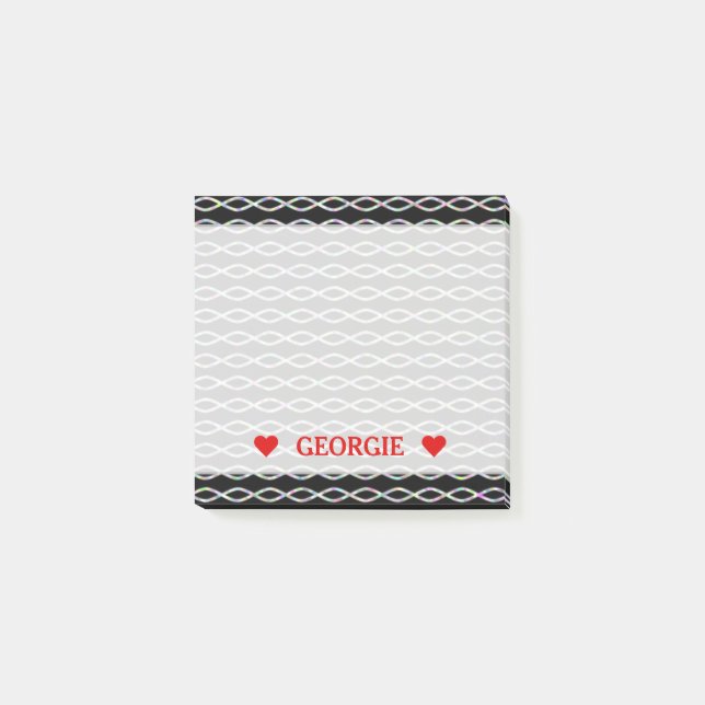 Mångfärgat Kedja-Något liknande mönster (svart Post-it Block (Framsida)