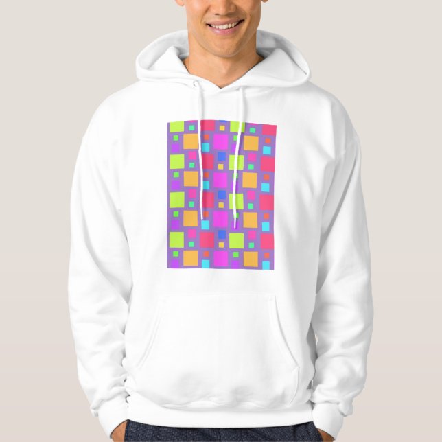 Mångfärgat kvadrerar 2011 sweatshirt med luva (Framsida)