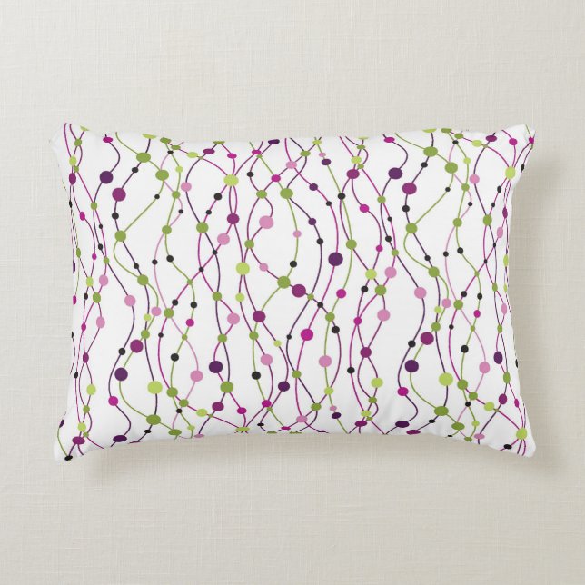 Mångfärgat pricka bakgrund prydnadskudde (Framsidan)
