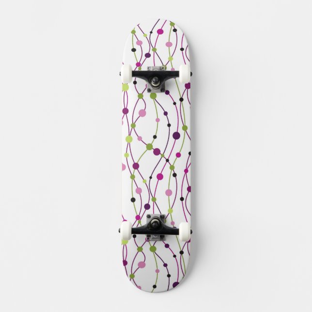 Mångfärgat pricka bakgrund skateboard bräda 20,5 cm (Framsida)