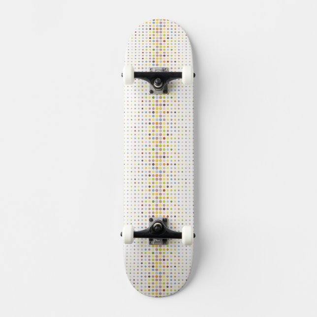 Mångfärgat pricka bakgrund skateboard bräda 20 cm (Framsida)