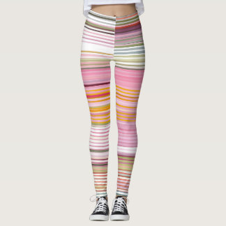 Mångfärgat rosa- stripe-aktivkläder leggings
