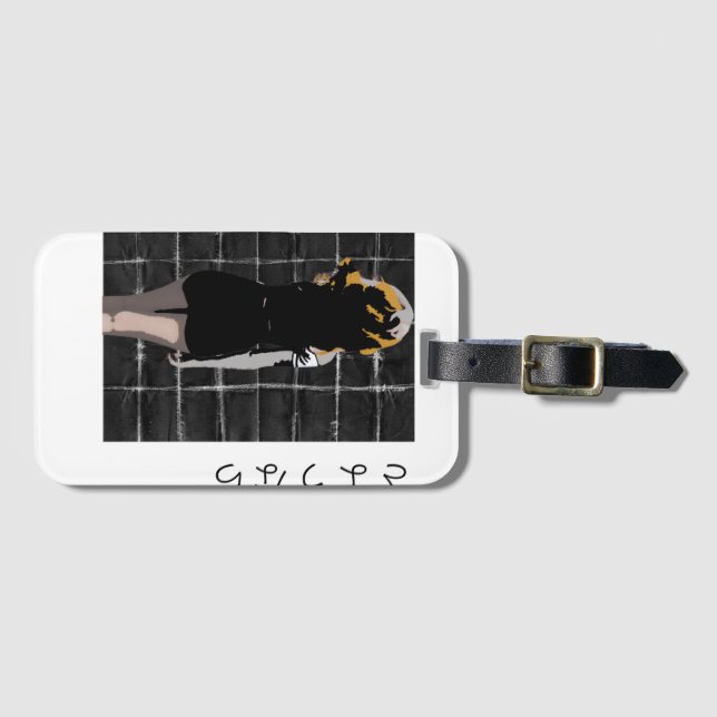 Mangformad design med ord adjö på japanska bagagebricka (Framsida horisontal)