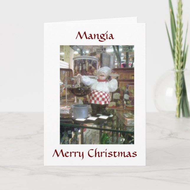 MANGIA= CHRISTMAS ITALIENSKA STIL HELGKORT (Framsida)