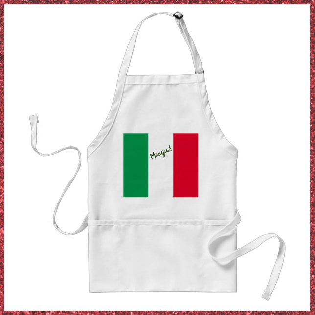 Mangia Italienska Flagga Förkläde (Bookmark my store: https://www.zazzle.com/store/capricepetit?rf=238091145531749709)