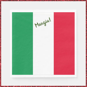 Mangia! Italienska Flagga Pappersservett