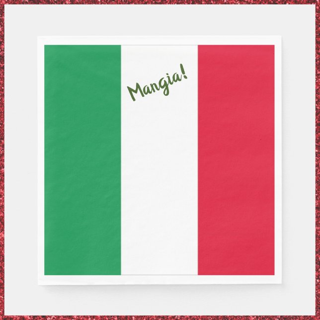 Mangia! Italienska Flagga Pappersservett (Bookmark my store: https://www.zazzle.com/store/capricepetit?rf=238091145531749709)