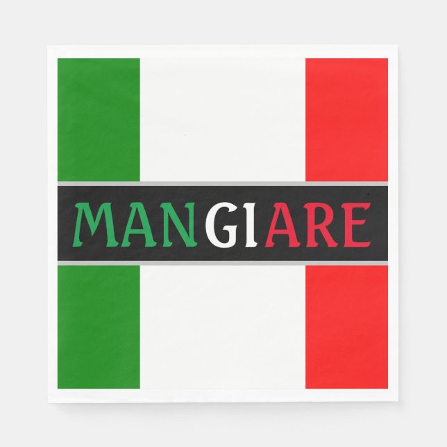 Mangiare Ät på italienska Middag Pappersservett (Framsidan)