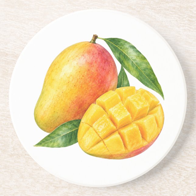 Mango Akvarell Frukt Underlägg (Framsidan)