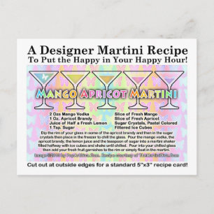 Mango Apricot Vår Martini Recipe-vykort Vykort