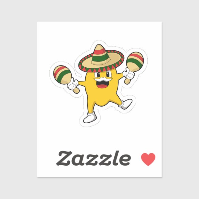 Mango as Musician with Maraca Klistermärken (Ark)