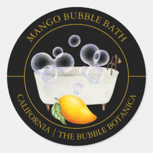 Mango Bubble Bath-etikett Runt Klistermärke
