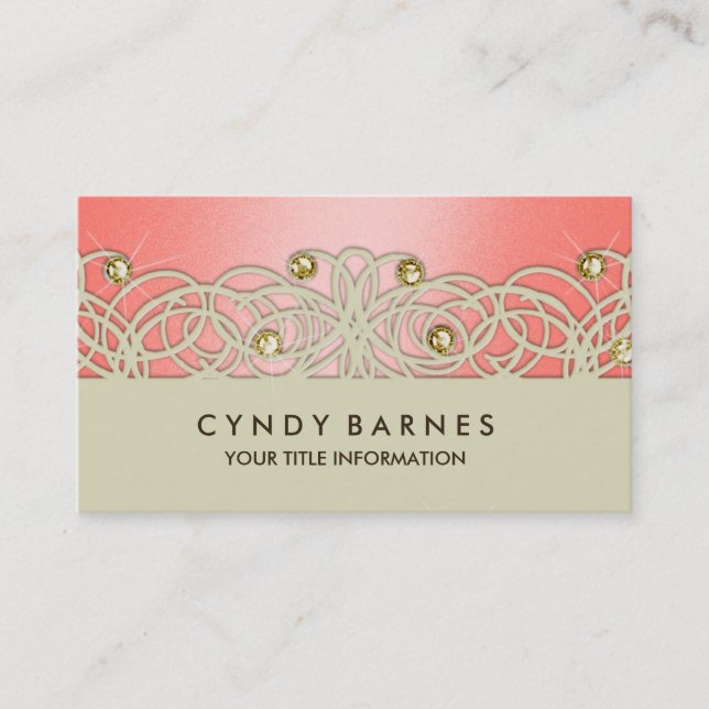 Mango Crystals och Snöre Affärskort Visitkort (Framsida)