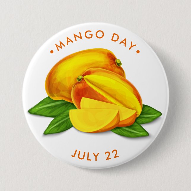 Mango Day, vattenfärgsmango Knapp (Framsida)