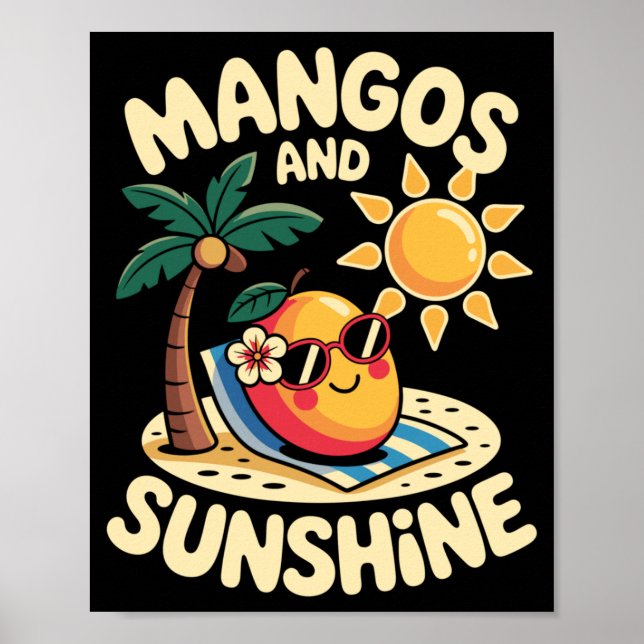 Mango Design För Män Kvinnor Vegan Mango Älskare M Poster (Framsidan)