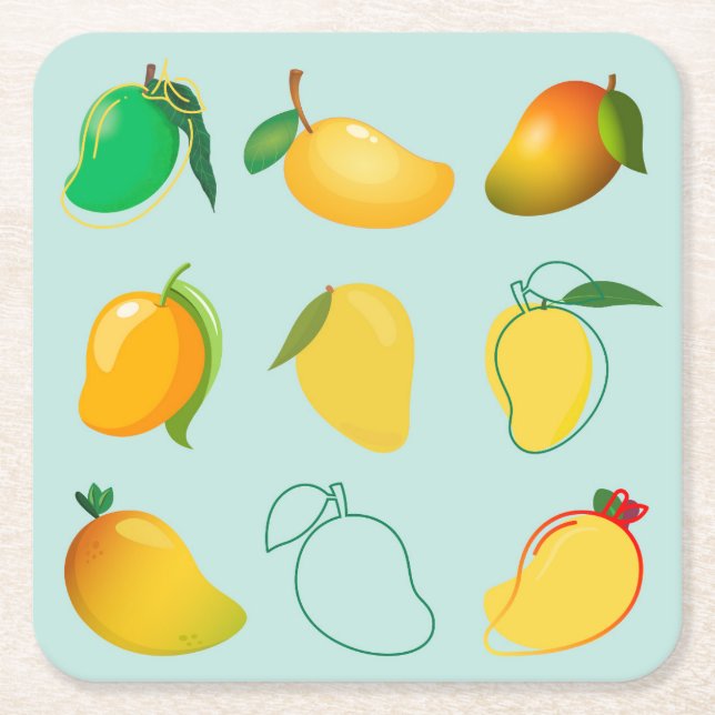 Mango Fresh Underlägg Papper Kvadrat (Framsidan)