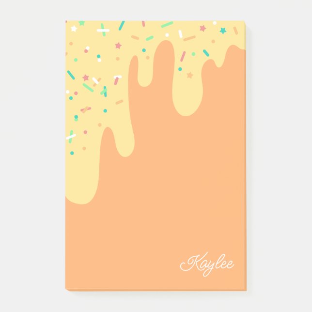 Mango Frosting Sprinkles ditt namn Post-it Block (Framsida)