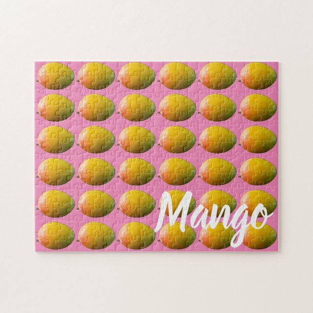 Mango Fruit Mönster för Vegetarian och Vegan Pussel (Horisontell)