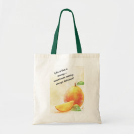 Mango Fruit Quote Tote Bag - Färsk och inspirerand Tygkasse