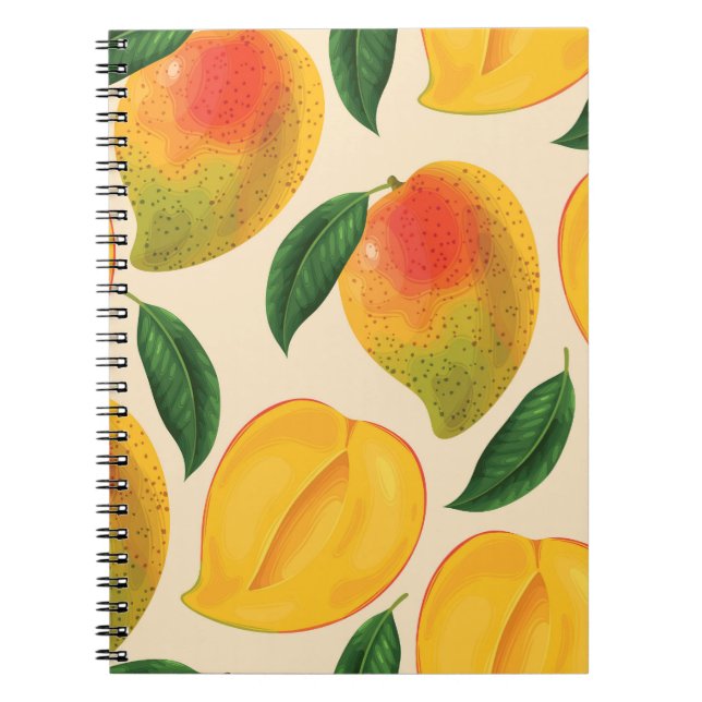 Mango Fruit Seamless Mönster Anteckningsbok (Framsidan)