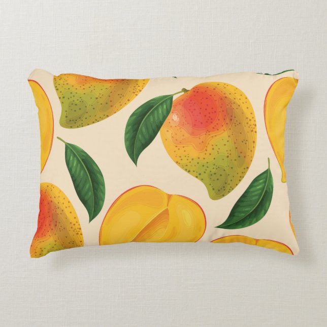 Mango Fruit Seamless Mönster Prydnadskudde (Framsidan)