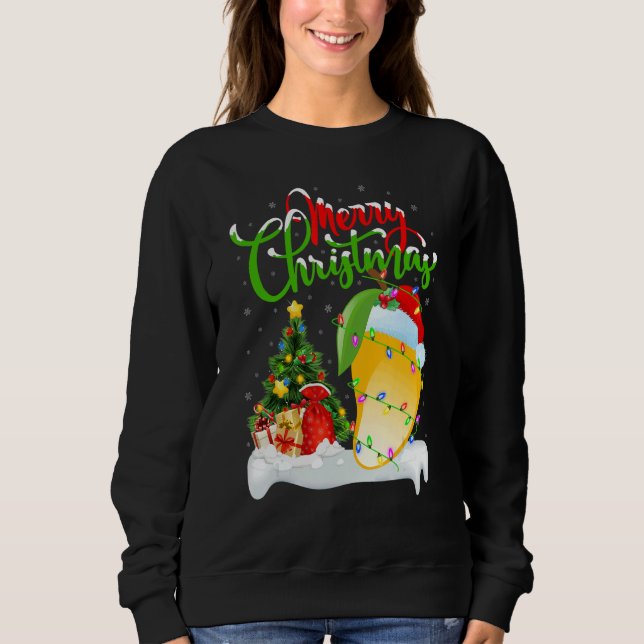 Mango Fruit   Xmas Decorations Santa Mango Christm T Shirt (Framsida)