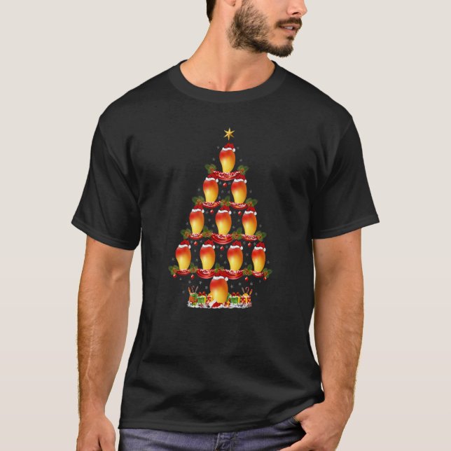 Mango Fruit  Xmas Holiday Santa Mango Christmas Tr T Shirt (Framsida)