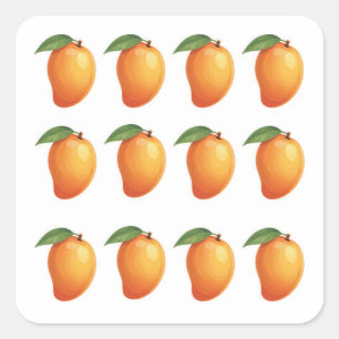 Mango Frukt Fyrkantigt Klistermärke