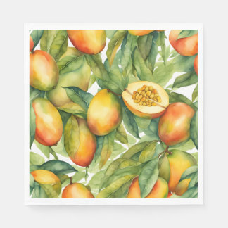 Mango Frukter och blad Pappersservett