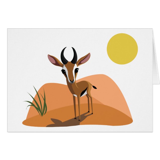 Mango gazellen hälsningskort (Framsidan Horizontal)