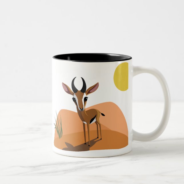 Mango gazellen Två-Tonad mugg (Höger)