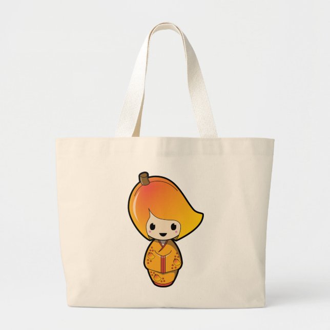 Mango Kokeshi Doll Jumbo Tote Jumbo Tygkasse (Framsidan)