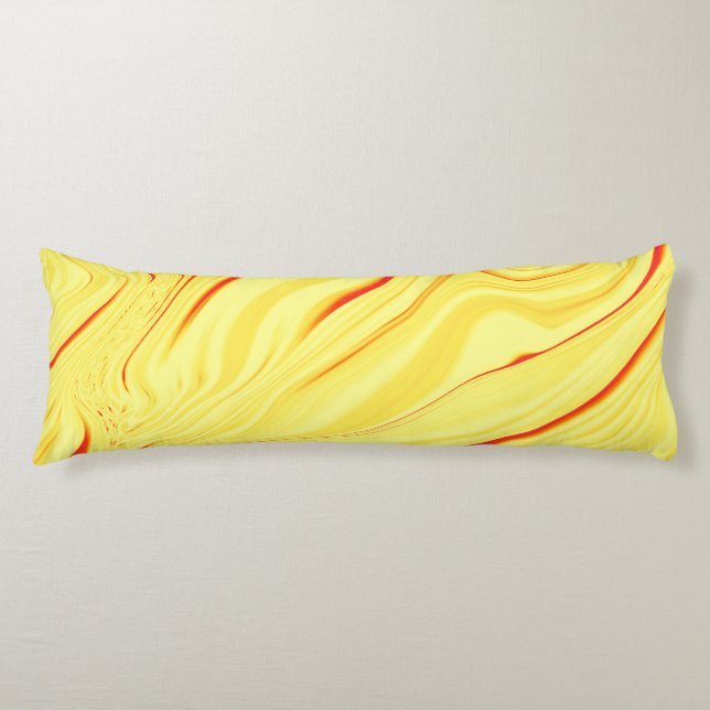 Mango-kräm, med böjt rött eller korallinje kroppskudde (Framsidan)