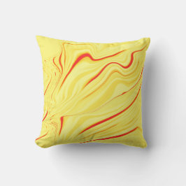 Mango kräm med rött eller koralt böjt slaganfall kudde